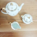 Coffee set in white and gold porcelain