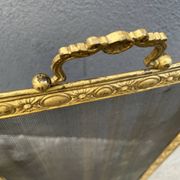 Antique 19th century fireplace screen, Bouhon Frères spark arrester