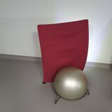 Italian modern bordeaux red ball chair san siro designed by fabrizio ballardini, 1995