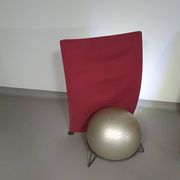 Italian modern bordeaux red ball chair san siro designed by fabrizio ballardini, 1995