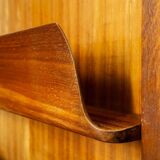 Specchio da ingresso vintage in teak, Italia, anni '50