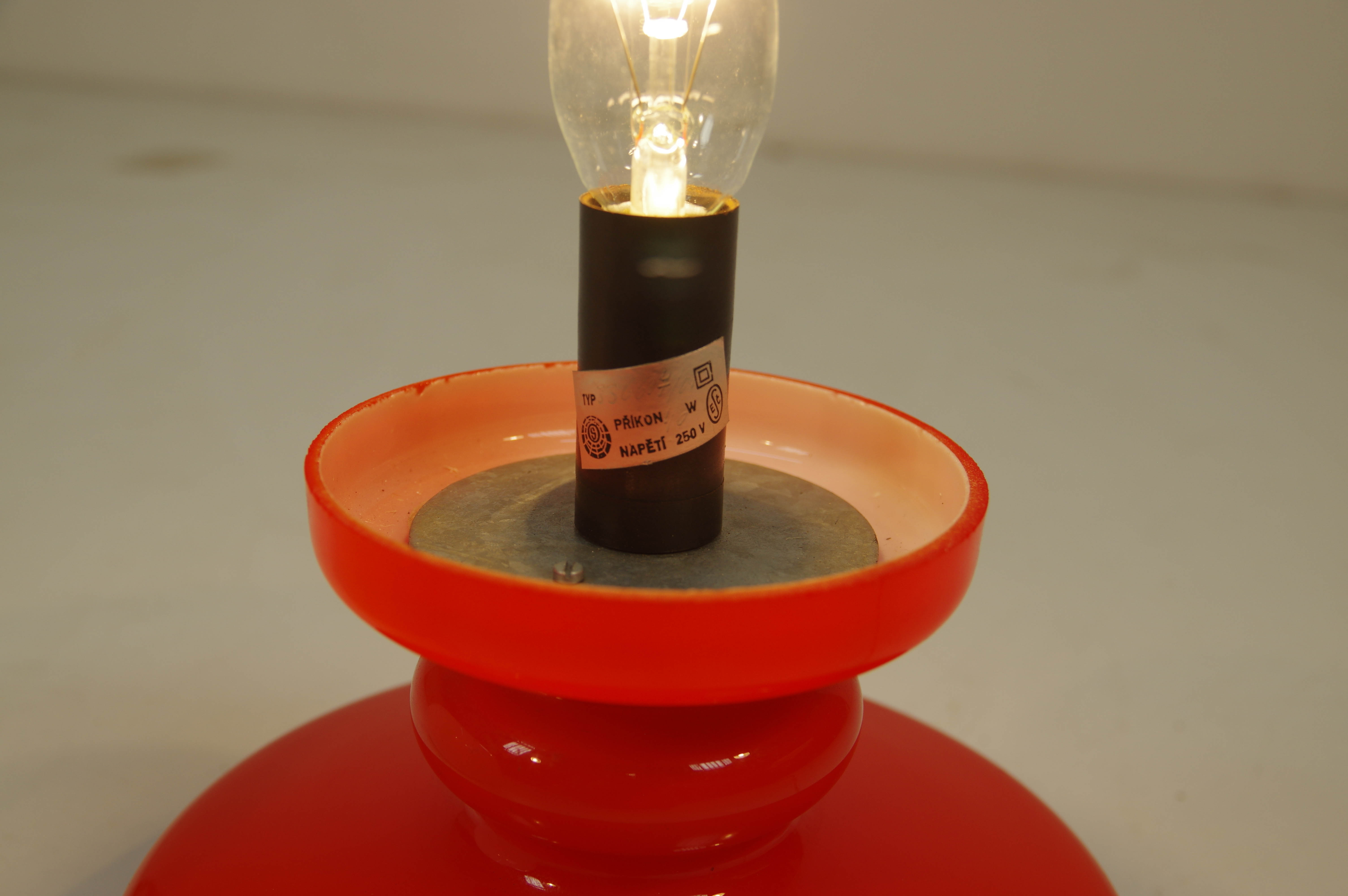 All glass table lamp by Valasske Mezirici, 1970s