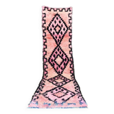 Tapis berbère marocain couloire boujaad vintage 365 x 80 cm
