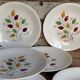 Seven vintage plates in fine earthenware from Gien service Gentilly