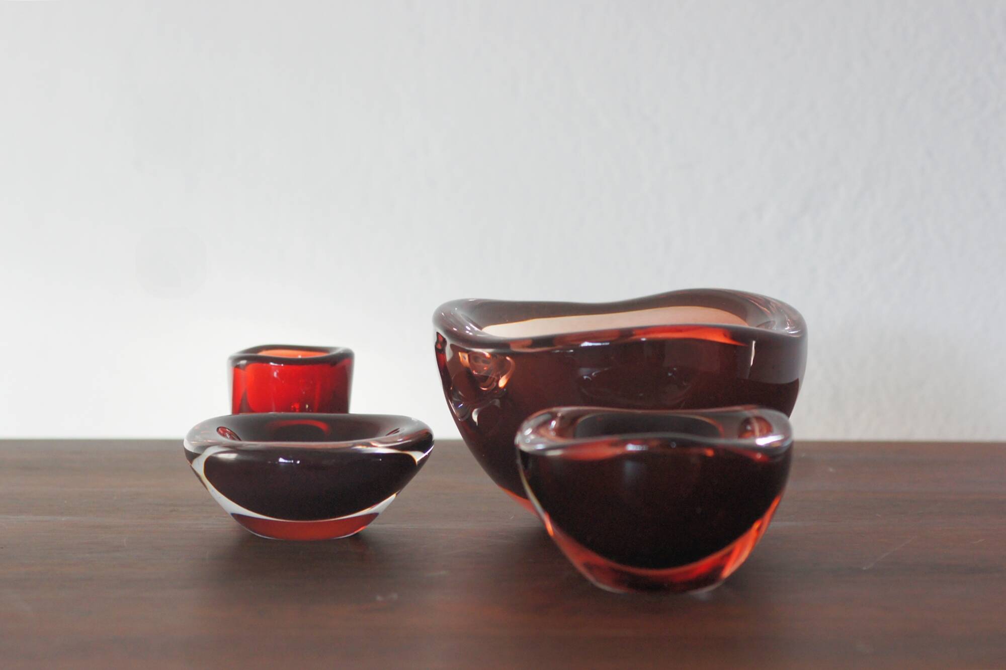 Glass Selena Bowl by Sven Palmqvist for Orrefors, 1950s, Set of 4