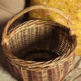 Large round vintage wicker basket