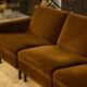 Ensemble canapé et 2 fauteuils en velours marron 1960’s