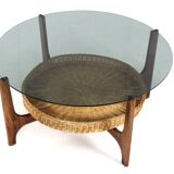 Round coffee table with magazine holder "Hilla"