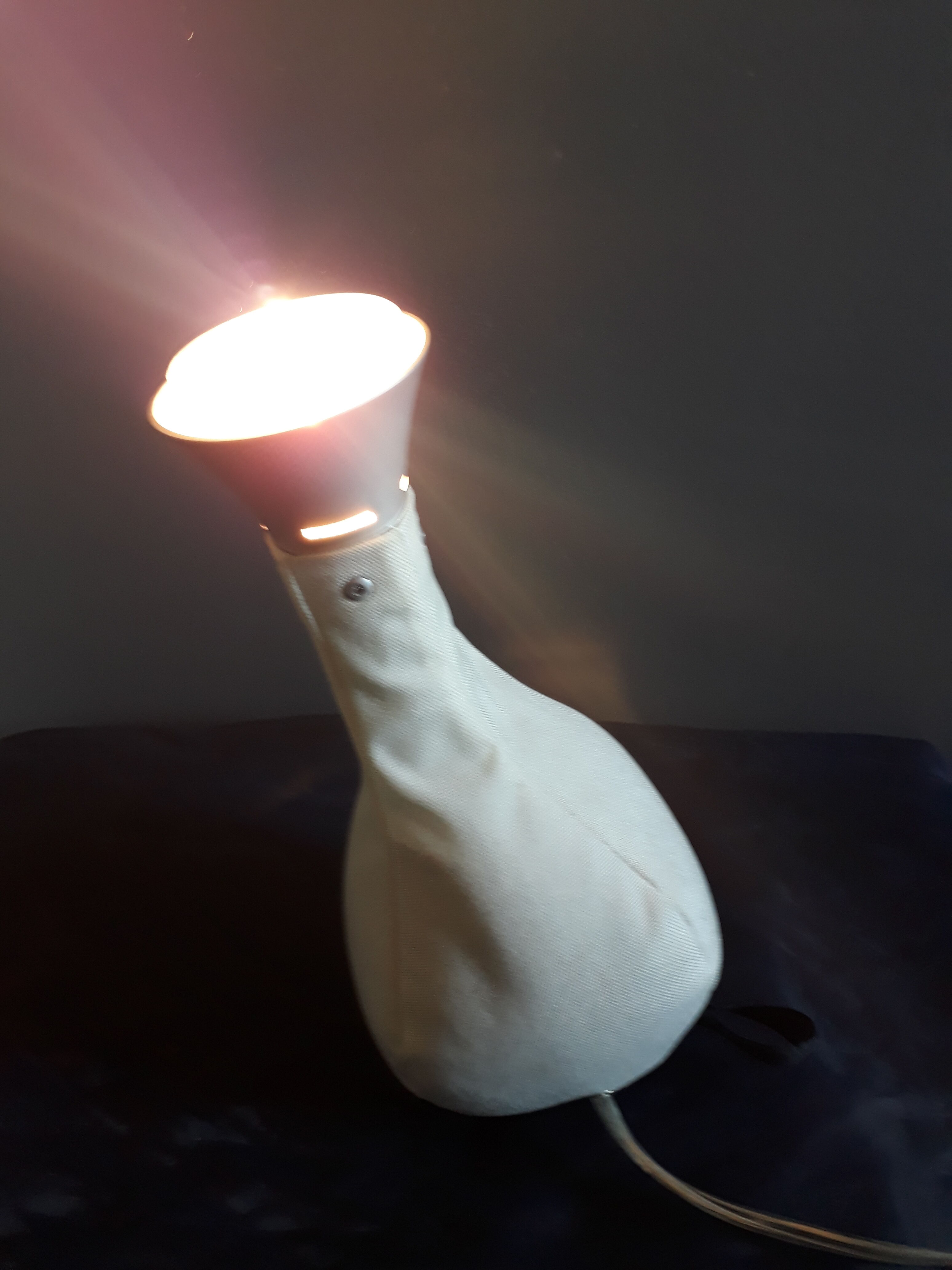 Table lamp Lichtsack "bag of light", futuristic design created by Christopher Born, year 2001