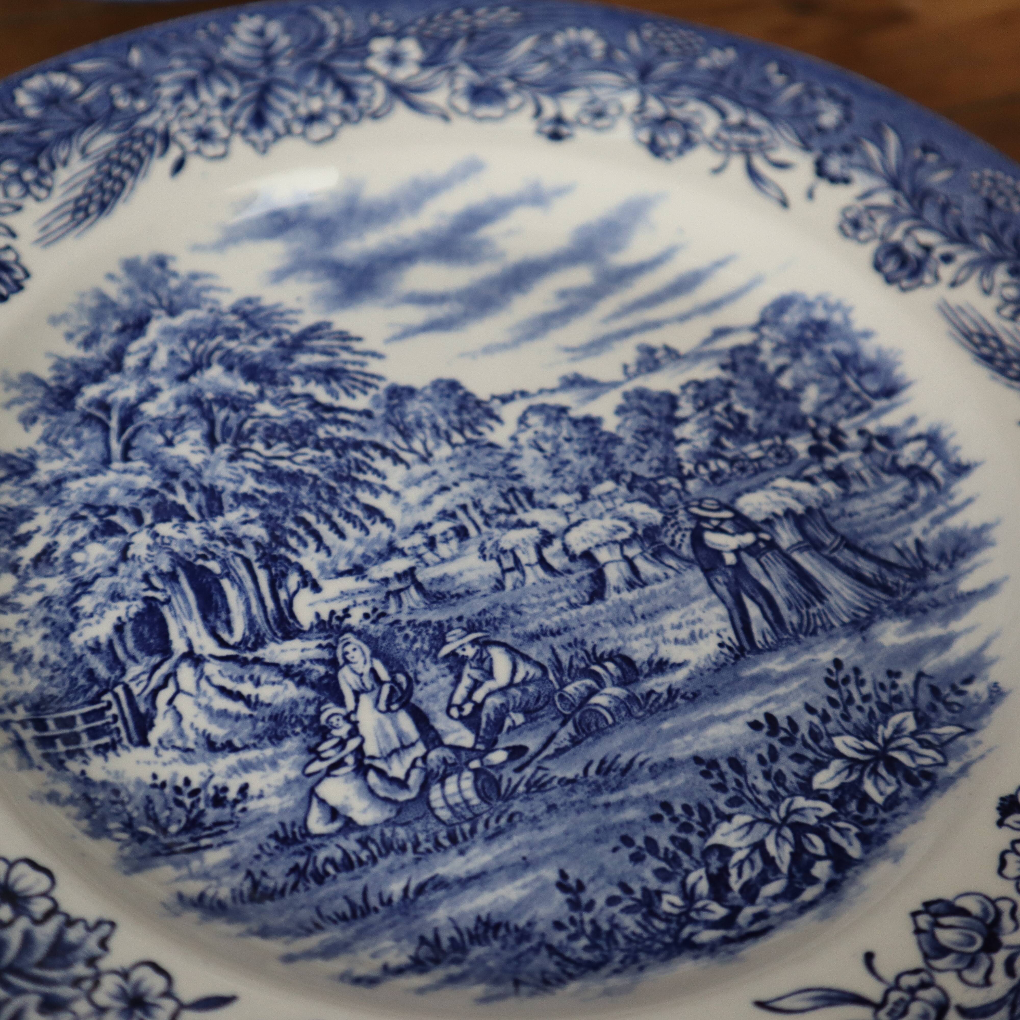 4 old flat plates stamped Churchill