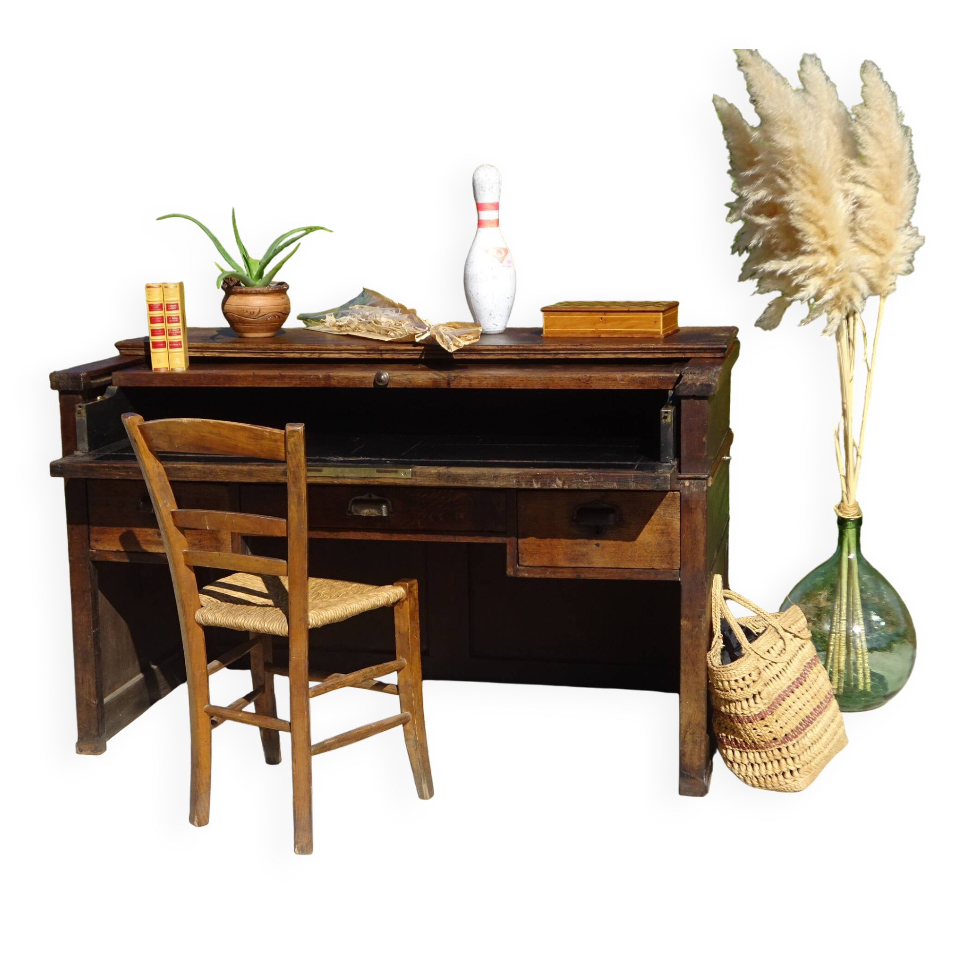 Office furniture, old glove maker's table.