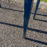 Blue-painted wooden table with drawer