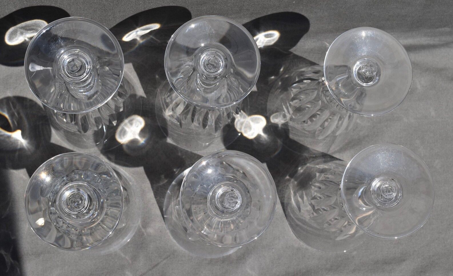 6 laccarat crystal champagne flutes model Cassino stamped