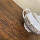 ADP France white and gold porcelain sugar bowl