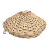 Round rattan basket with its lid