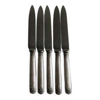 5 antique Christofle silver-plated knives