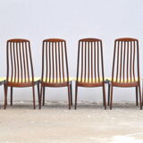 Set of six teak dining chairs