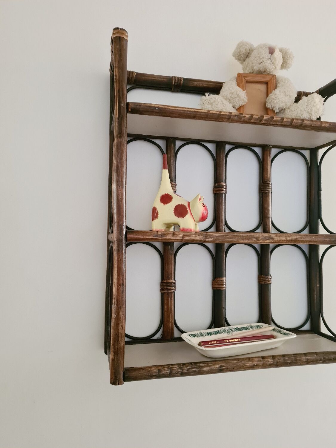 Vintage rattan shelf