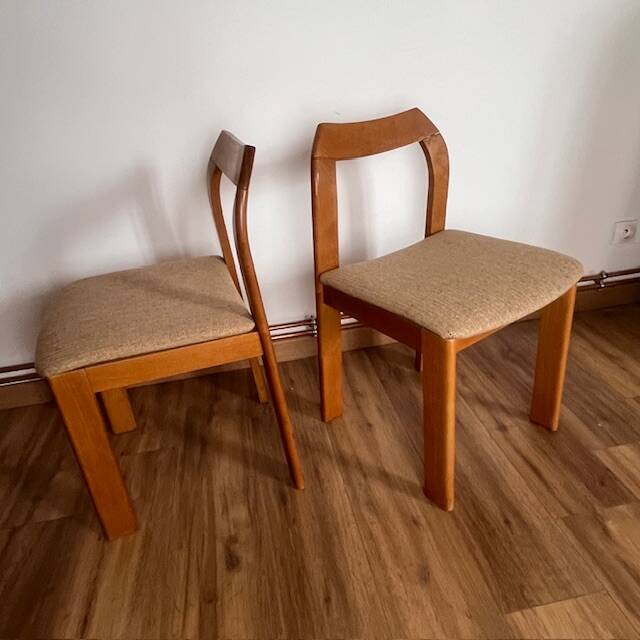 2 wooden chairs