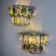 Pair of 2-tier Paolo Venini iridescent Murano glass wall lights, Italy, 1970s