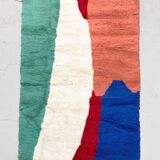 Moroccan Berber Beni Ouarain rug with colorful patterns, 2.57 x 1.56 m