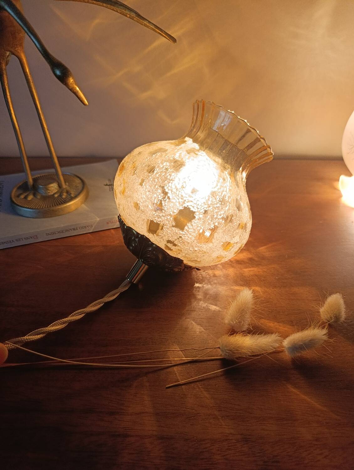 nomadic tulip amber striped lamp, retro chic
