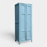 Armoire parisienne ancienne bleue grisée H154