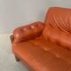 Brutalist, Brazilian style leather lounge sofa, 1960s