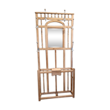 Solid oak vest with central mirror and empty pocket