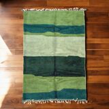 Moroccan green rug woven in natural wool size 250cm×150cm