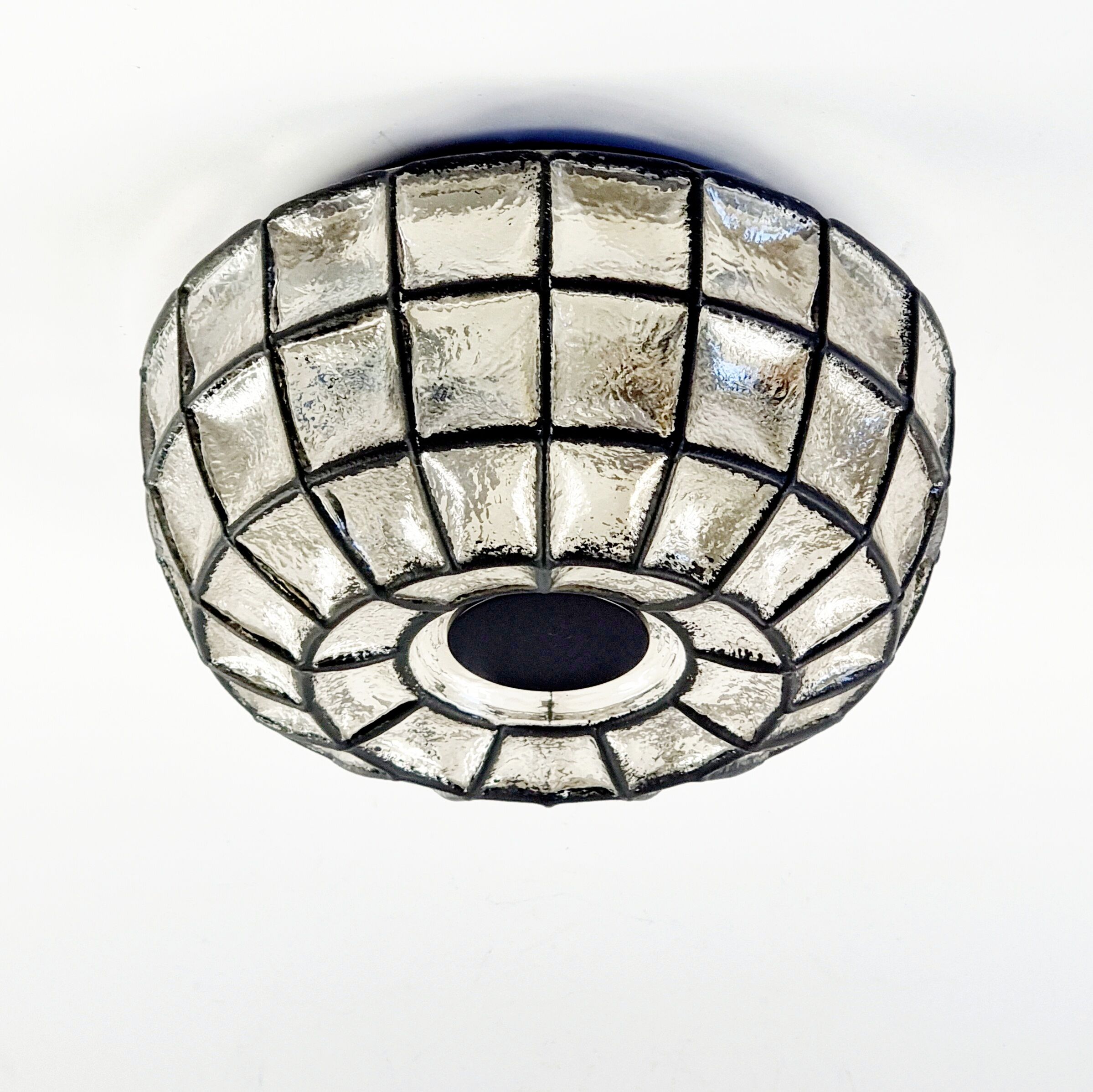 Mid-Century Glass Flush Mount from Limburg, Germany, 1960s