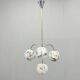 Art Deco Chandelier, Marble Glass, Brass & Chrome, 1930s