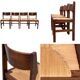 Vintage 1960s solid elm straw chairs