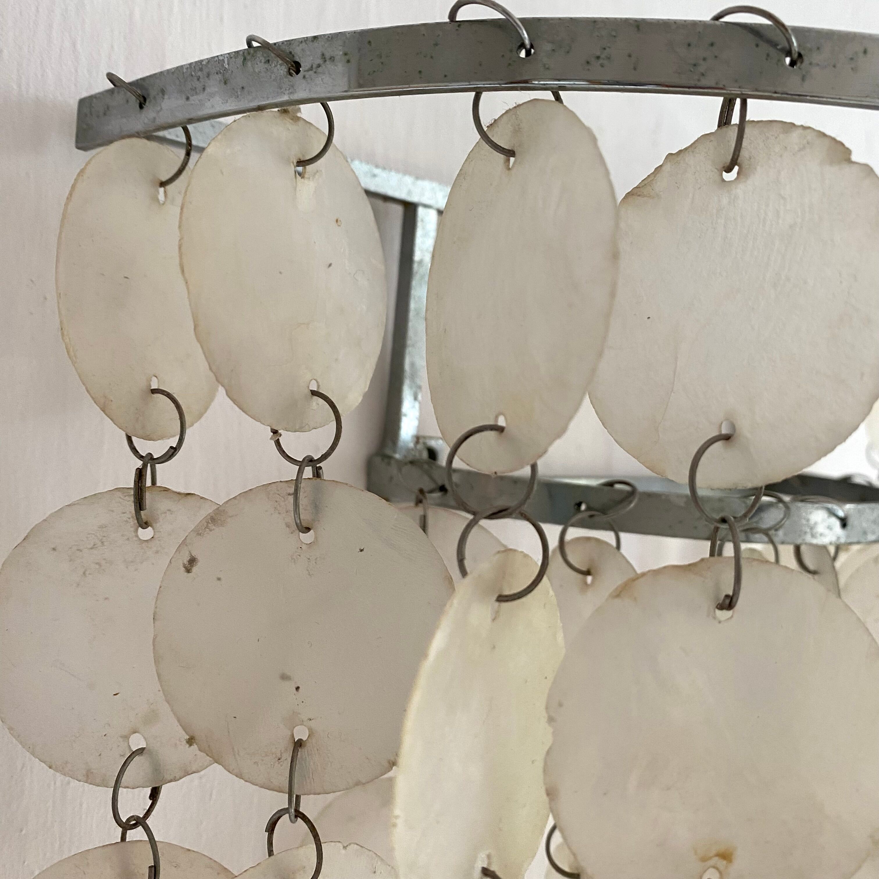 Mother-of-pearl tassel wall lamp from the 60s and 70s