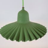 Two lamps/ pendant lamps in recycled cardboard, pink and green, seletti