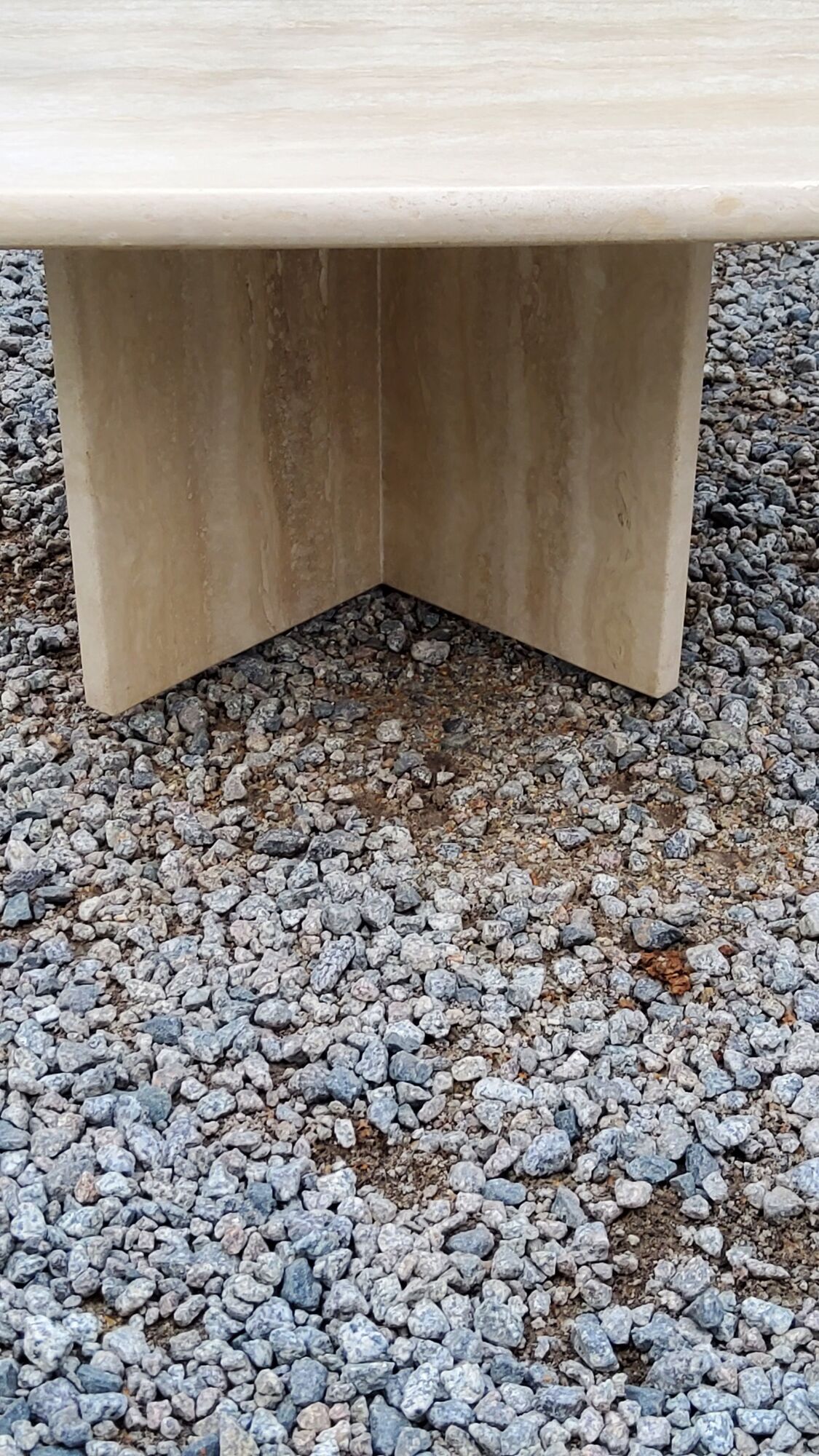 Set of 3 travertine trundle coffee tables from the 70s