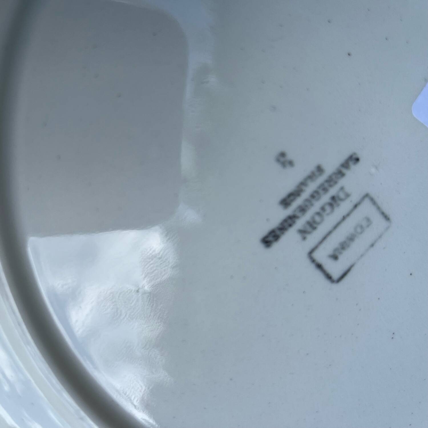 Vintage round dish Digoin Sarreguemines decor Edwina