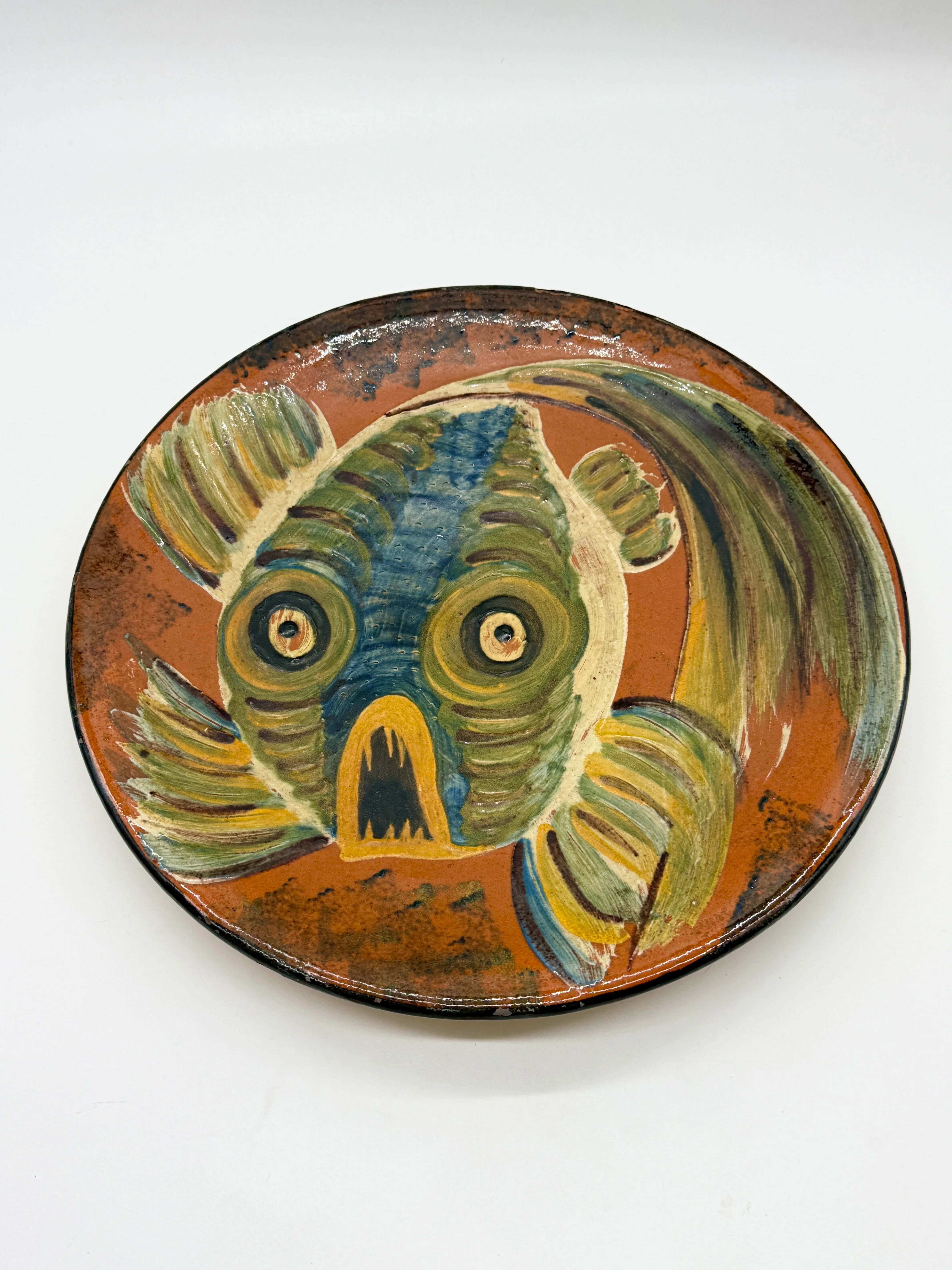 Large wall plate fish – Puigdemont, Catalonia, 1960s