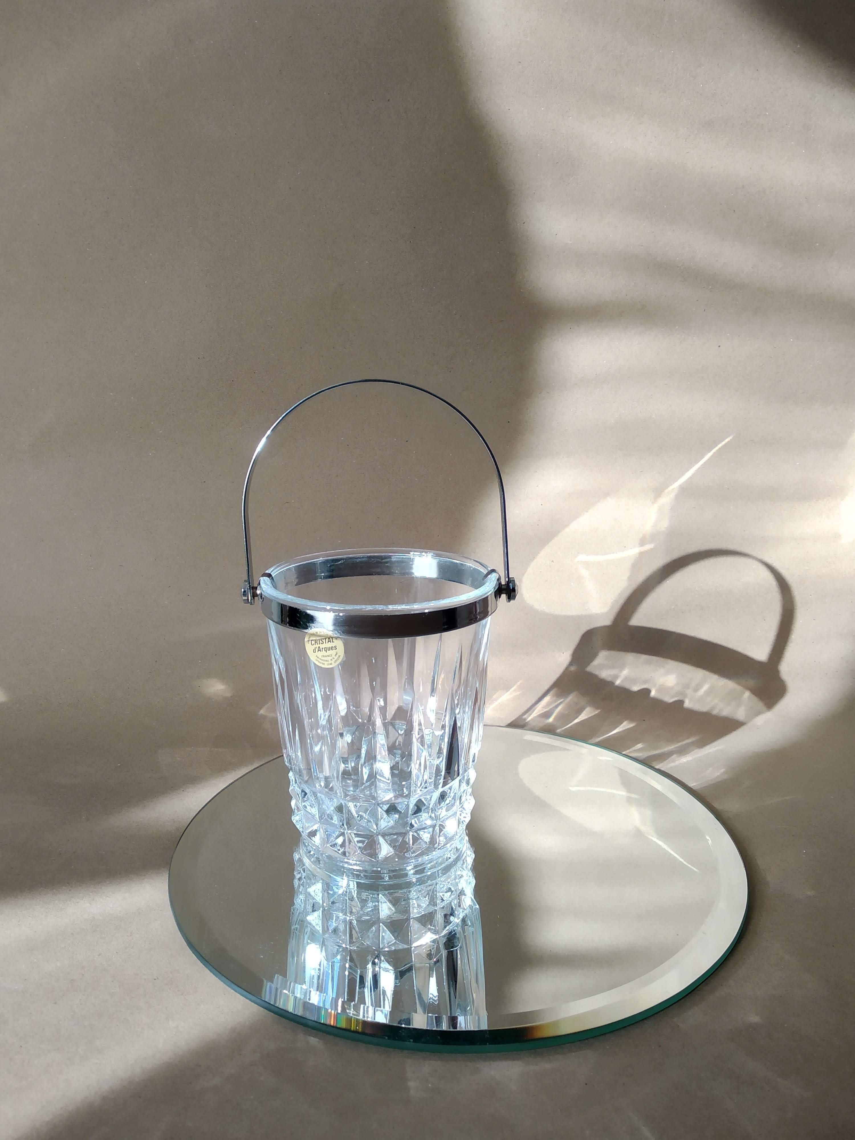 Vintage DArques Crystal Ice Bucket Diamond Tips