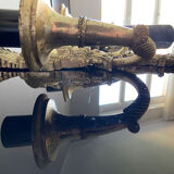 Wall lamp Mascherone Tragedia Greca in silver cast alloy