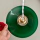 Vintage pendant lamp in green and white opaline