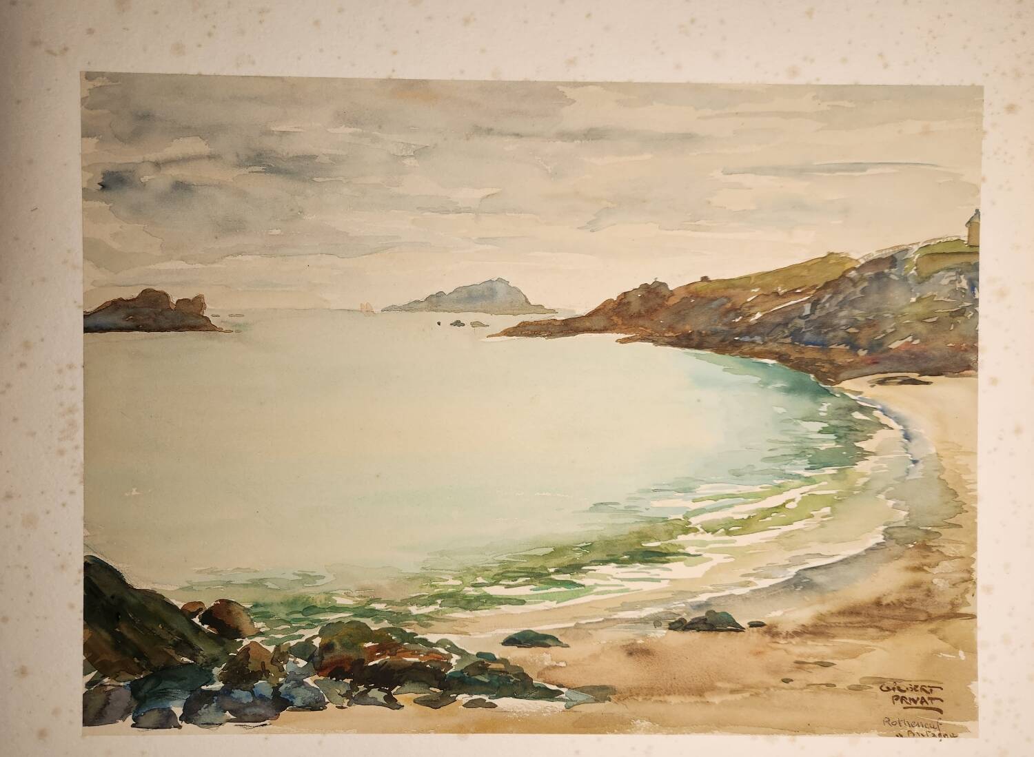 Aquarelle plage de Rotheneuf en Bretagne