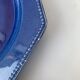 4 octagonal flat plates terre de Provence blue ceramic glazed vintage