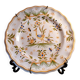 Antique Moustiers faience plate with handmade bird decoration