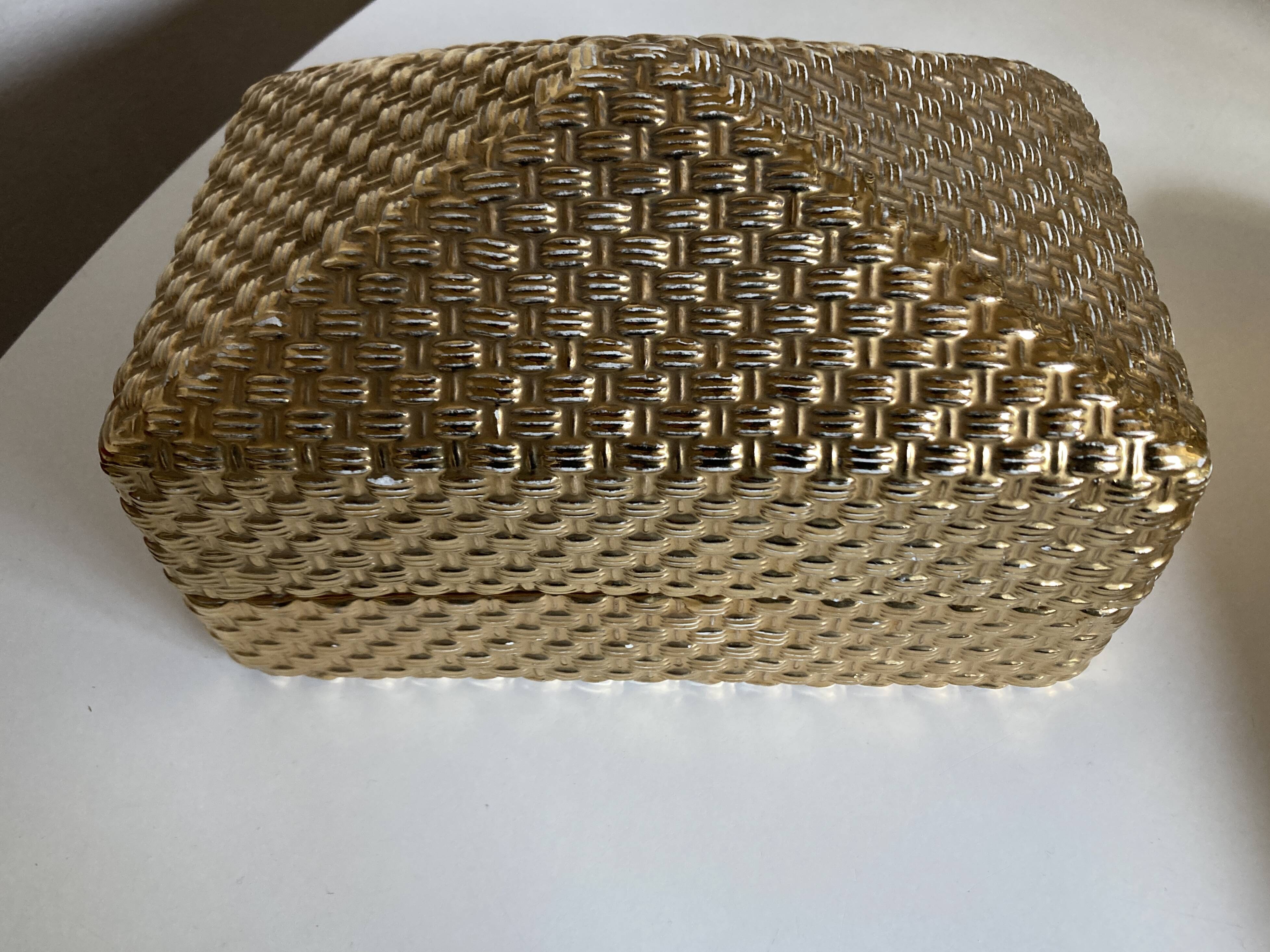 Boite pyramide céramique dorée 1960 travail italien dlg Fornasetti Ponti