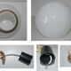 Suspension vintage en opaline en forme d'ampoule s