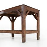French industrial console table in solid wood, 1920s