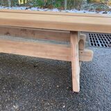 2 renovated oak farmhouse benches from the 20th century, 200cm.