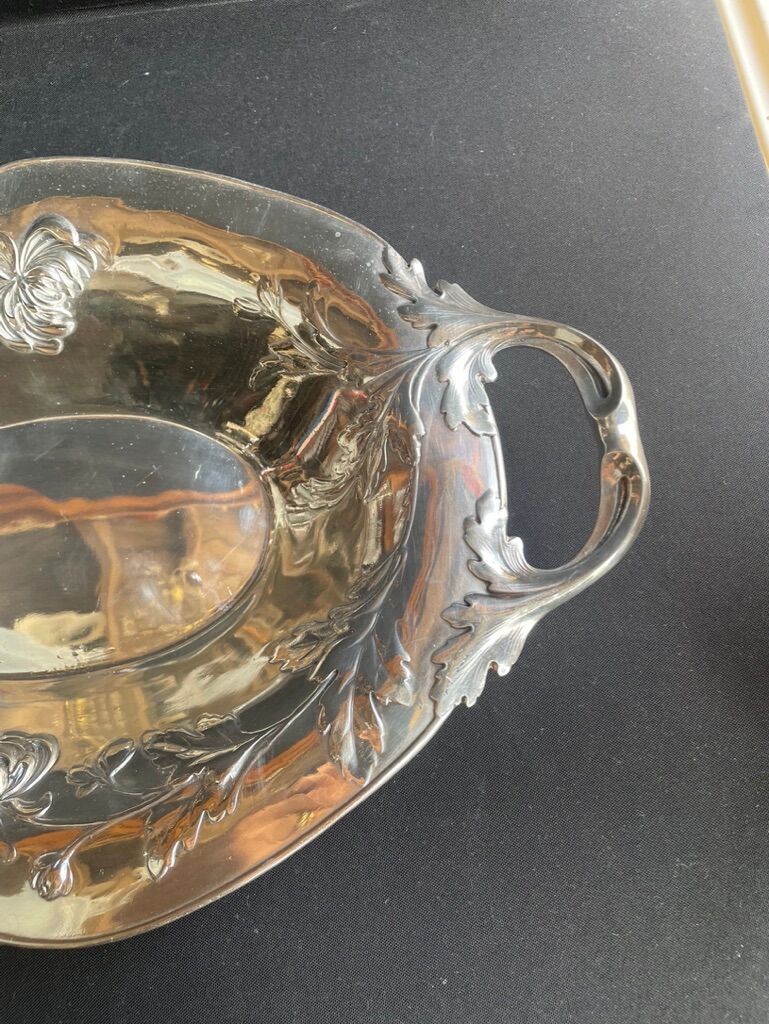 Basket with handles – Silver Metal – Alfenide, Gallia for Christofle