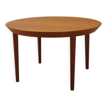 Table ronde en teck, design danois, années 1960, fabricant : Gudme Møbelfabrik, de